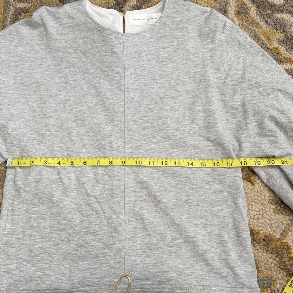 Victoria Victoria Beckham Grey Long Sleeve Top w/ Back Zip (Made in Portugal) - Picture 4 of 8
